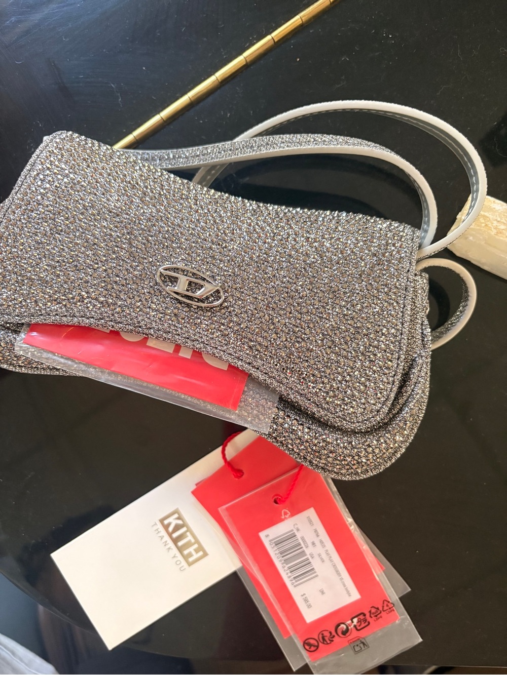 Diesel Silver Crystal Mini Shoulder Bag